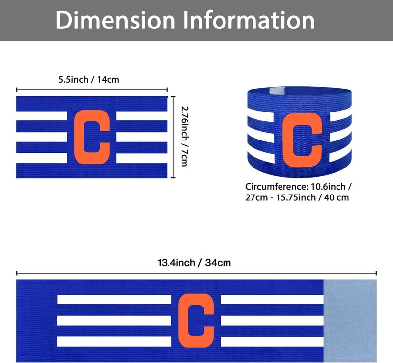 FUNAUPGO Sports Captain C Arm Band for Team Training, Unisex Elastic Soccer Captain Armband Adjustable Outdoor Football Player Captain's ArmBands for Adult - Image 3